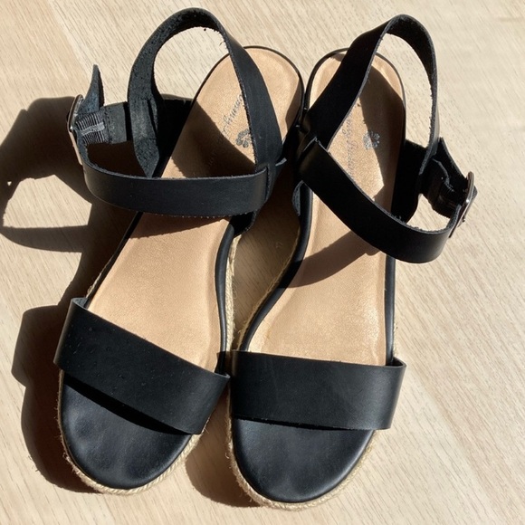 Tommy Bahama 8.5 Jona Espadrilles Wedge Sandals, Black and brown, women’s 8 1/2 - Picture 2 of 11